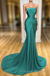 Elegant Strapless Long Mermaid Evening Semi Formal Prom Dress Online
